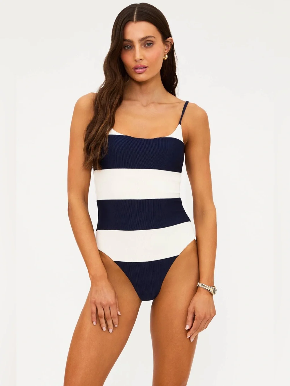 Beach Riot Calista One Piece Ultramarine Stripe, Size Small, $168